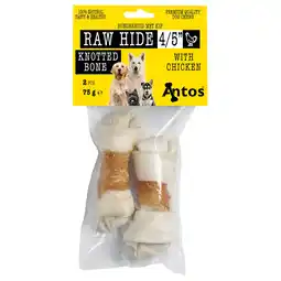 Pets Place Antos Runderhuid Met Kip Bot - Hondensnacks - Kip Rund 75 g 2 stuks aanbieding