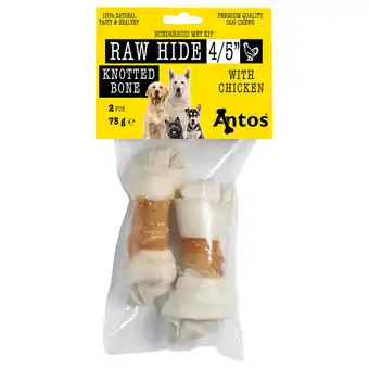 Pets Place Antos Runderhuid Met Kip Bot - Hondensnacks - Kip Rund 75 g 2 stuks aanbieding