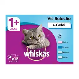 Pets Place Whiskas 1+ Vis Selectie In Gelei Maaltijdzakjes Multipack - Kattenvoer - 12x100 g aanbieding