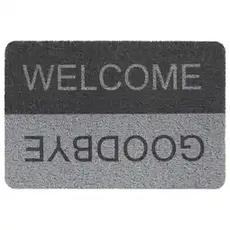 Pets Place Hamat Curly Buitenmat Welcome/Goodbye - Deurmat - 40x60 cm Grijs Zwart aanbieding