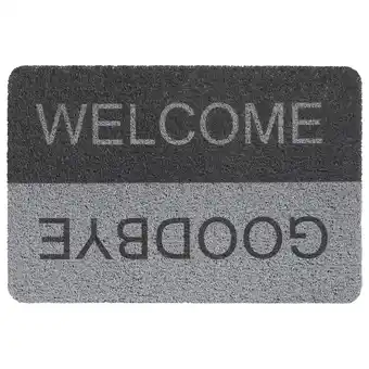 Pets Place Hamat Curly Buitenmat Welcome/Goodbye - Deurmat - 40x60 cm Grijs Zwart aanbieding