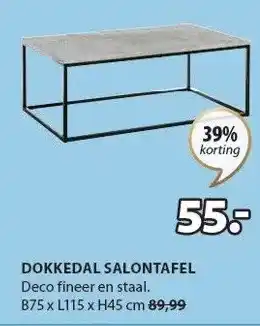 Jysk DOKKEDAL SALONTAFEL aanbieding