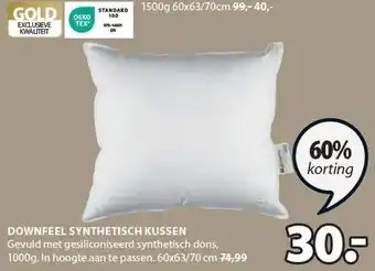 Jysk DOWNFEEL SYNTHETISCH KUSSEN aanbieding