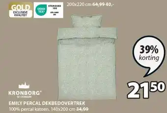 Jysk EMILY PERCAL DEKBEDOVERTREK aanbieding
