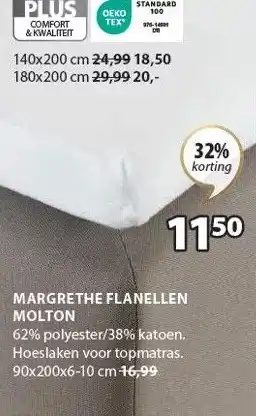 Jysk MARGRETHE FLANELLEN MOLTON aanbieding