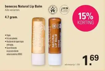 De Online Drogist benecos Natural Lip Balm aanbieding