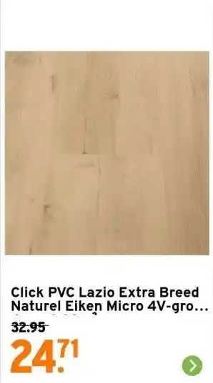 GAMMA Click PVC Lazio Extra Breed Naturel Eiken Micro 4V-groef 4mm 2,98m² aanbieding