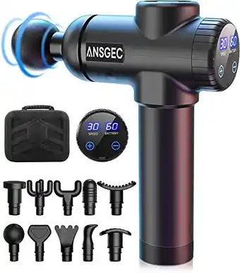 Amazon Massage Gun, ANSGEC Spier Massage Pistool, Draagbare Spier Massager voor verlichting van spierpijn, 30 Snelheden Optionele Mo aanbieding