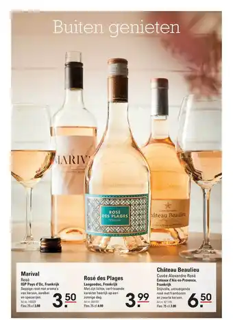 Sligro Marival Rosé, Rosé Des Plages Of Château Beaulieu aanbieding