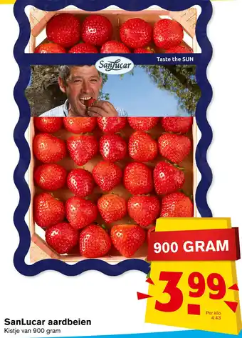 Hoogvliet SanLucar aardbeien 900g aanbieding