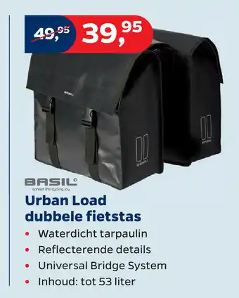 Bike Totaal Basil Dubbele fietstas Urban Load 53L aanbieding