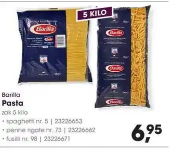 HANOS Barilla Pasta 5kilo aanbieding