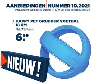 Van der Meer Happy Pet Grubber voetbal 18cm aanbieding