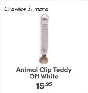 Baby & Tiener Animal Clip Teddy Off White aanbieding