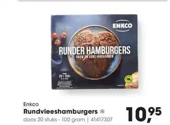 HANOS Enkco Rundvleeshamburgers 100gram aanbieding