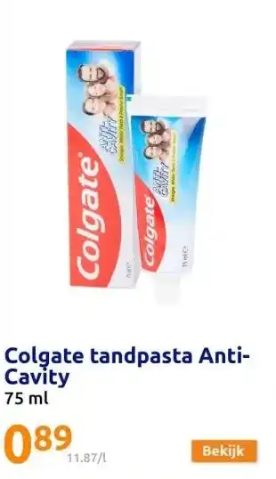 Action Colgate tandpasta Anti-Cavity aanbieding