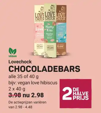 Ekoplaza Lovechock CHOCOLADEBARS aanbieding