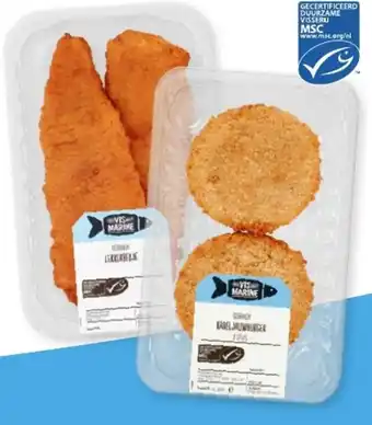 Hoogvliet Vis marine gebakken kabeljauw visschnitzel zalmburger lekkerbek of kibbeling 160 - 250 gram aanbieding