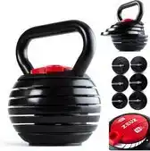 Bol.com ZEUZ Verstelbare Kettlebell tot 18 KG – Fitness Sport Set – Conditie & Krachttraining – Halters - Gietijzer aanbieding