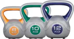 Bol.com Gorilla Sports Kettlebells - Kunststof Trendy - 8 kg 10 kg & 12 kg - Set van 3 aanbieding