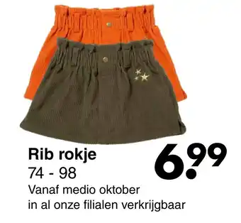 Wibra Rib rokje 74-98 aanbieding