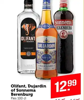 Coop Olifant, Dujardin of Sonnema Berenburg fles 100 cl aanbieding