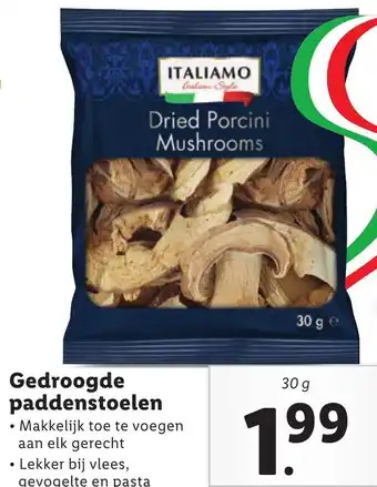 Lidl Gedroogde paddenstoelen 30g aanbieding