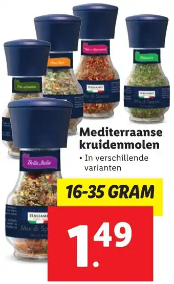 Lidl Mediterraanse kruidenmolen 16-35g aanbieding