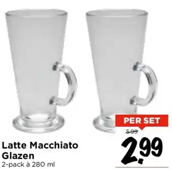 Vomar Voordeelmarkt Latte Macchiato Glazen 2-pack à 280 ml aanbieding