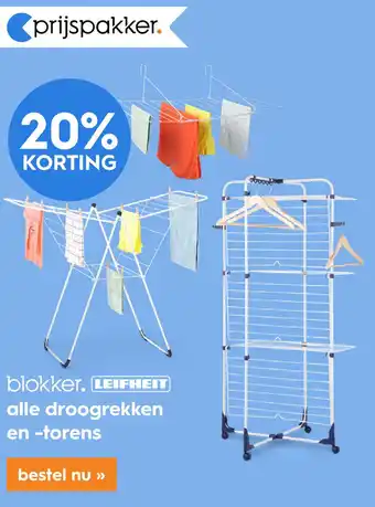 Blokker alle Blokker en Leifheit droogrekken en -torens aanbieding