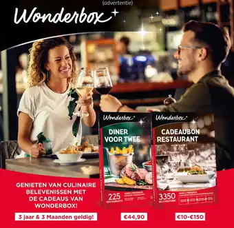 Bruna Genieten Van Culinaire Belevenissen Met De Cadeaus Van Wonderbox! aanbieding