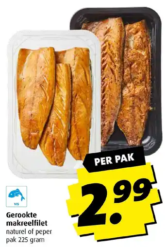 Boni Gerookte makreelfilet 225 gram aanbieding