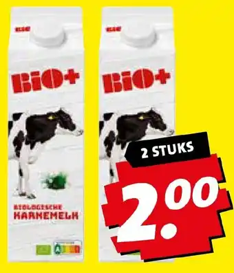 Boni Bio+ karnemelk 2 stuks aanbieding