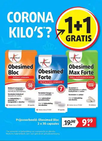 Lucovitaal Lucovitaal Obesimed Bloc, Forte Of Max Forte 1+1 Gratis aanbieding