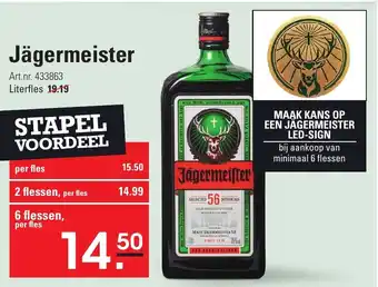 Sligro Jägermeister per fles 433863 aanbieding