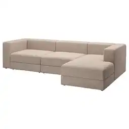 IKEA JÄttebo 4-zits mod bank met chaise longue, rechts/samsala grijs/beige aanbieding