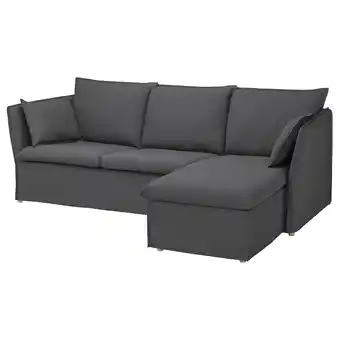 IKEA BacksÄlen 3-zitsbank met chaise longue, Hallarp grijs aanbieding