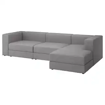 IKEA JÄttebo 4-zits mod bank met chaise longue, rechts/tonerud grijs aanbieding