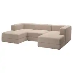 IKEA JÄttebo 3,5-zitsbank met chaise longue, met armsteun Samsala/grijs/beige aanbieding