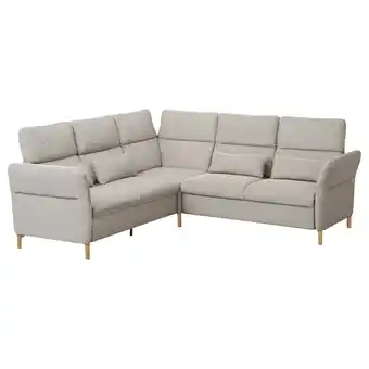 IKEA Fammarp Hoekbank, 4z+ elektr relaxf, hout/viarp beige/bruin aanbieding