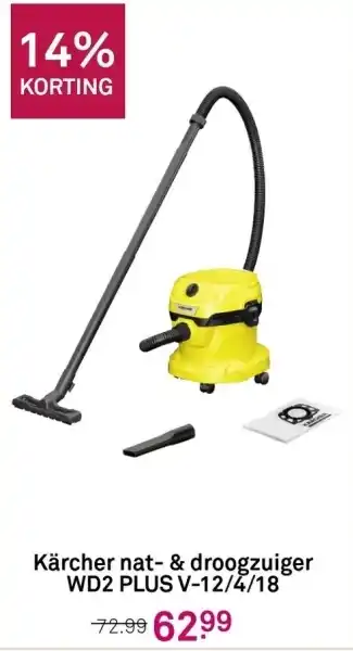 Karwei Kärcher nat- & droogzuiger WD2 PLUS V-12/4/18 aanbieding