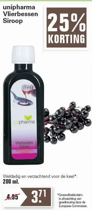 De Online Drogist unipharma Vlierbessen Siroop aanbieding