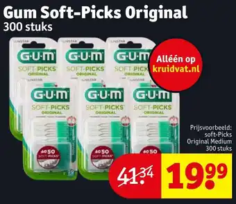 Kruidvat Gum Soft-Picks Original 300 stuks aanbieding