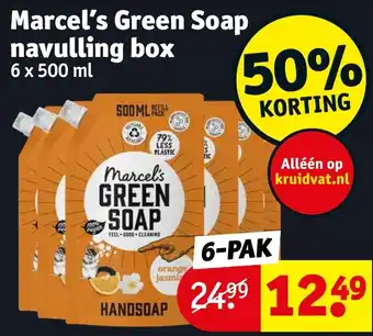 Kruidvat Marcel's Green Soap navulling box 6x500ml aanbieding