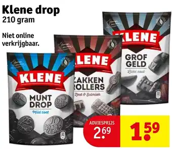 Kruidvat Klene drop 210 gram aanbieding