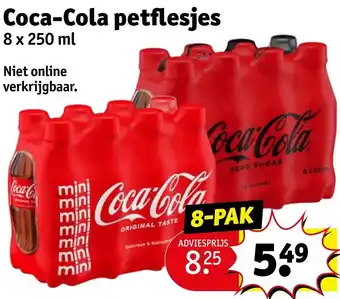 Kruidvat Coca-Cola petflesjes 8x250ml aanbieding