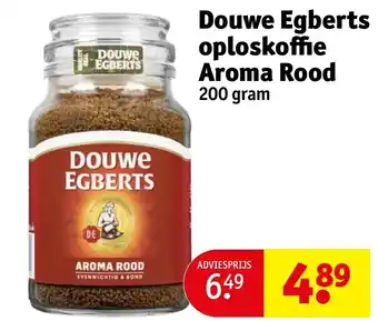 Kruidvat Douwe Egberts oploskoffie Aroma Rood 200 gram aanbieding