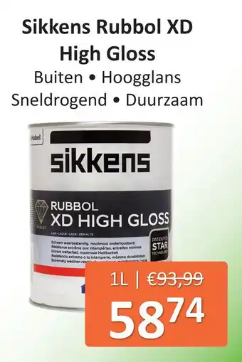 De Verfzaak Sikkens Rubbol XD High Gloss aanbieding