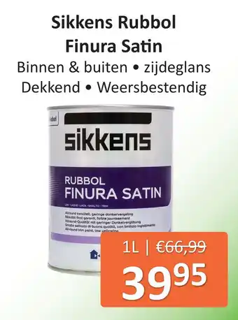 De Verfzaak Sikkens Rubbol Finura Satin aanbieding