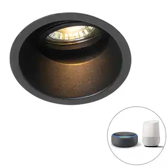 Lampenlicht.nl Smart inbouwspot zwart verstelbaar incl. Wifi GU10 - Alloy aanbieding